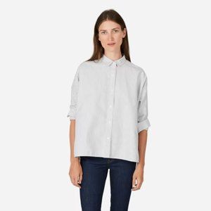 Everlane - The Japanese Oxford Square Shirt - white/grey stripe - 2 - Like new